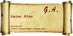 Gaier Alex névjegykártya